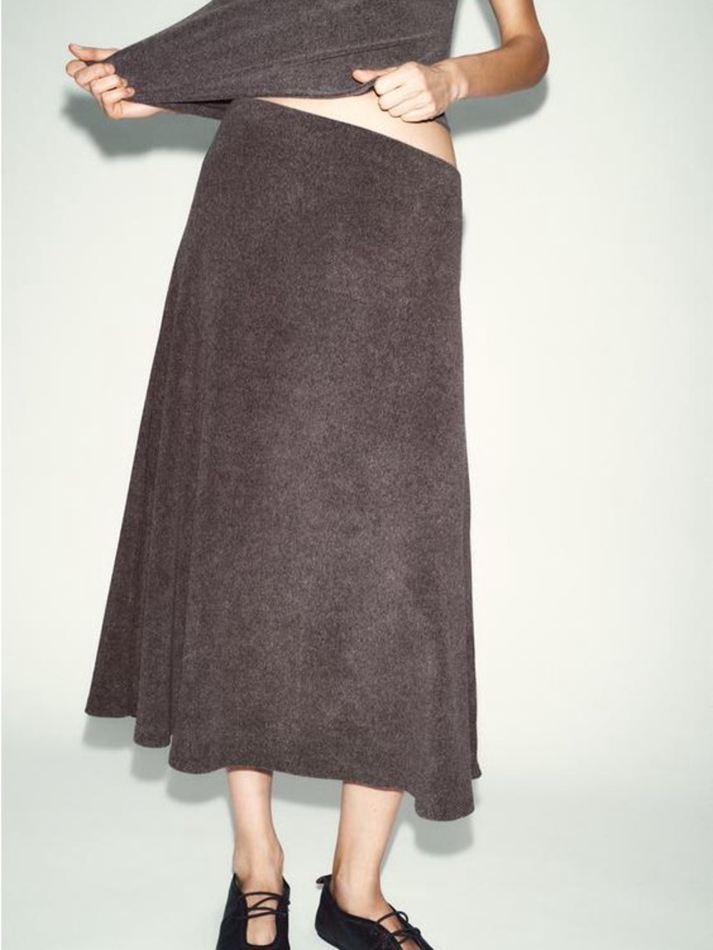 Zara soft cape skirt Brown Vigore